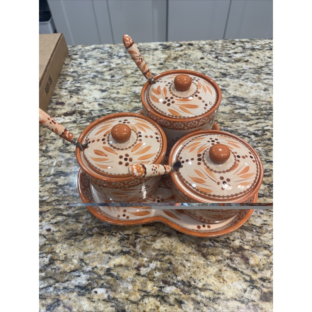 Temp-tations Condiment Set Ceramic Bakeware Old World Spice